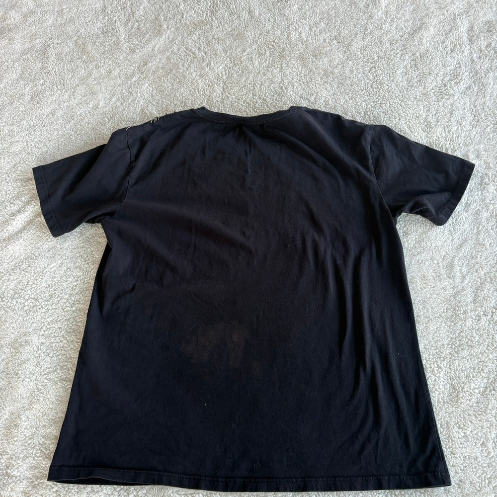 Sandro Paris Black Embellished Beaded Jewel Neck Short Sleeve T-Shirt No Size - Picture 10 of 13